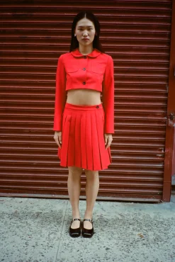Skirts^Sandy Liang Astra Skort In Red