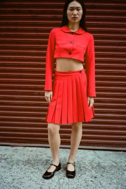 Skirts^Sandy Liang Astra Skort In Red