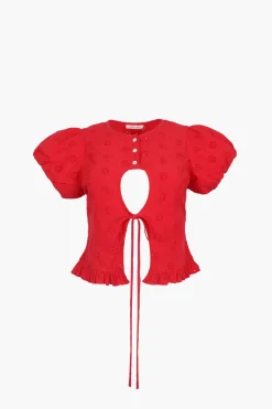 Tops^Sandy Liang Cameo Top In Red