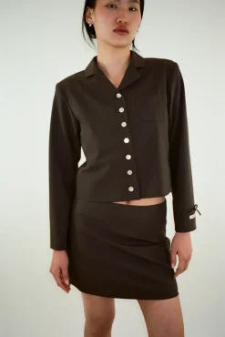 Outerwear^Sandy Liang Charm Jacket In Brown