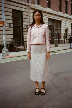 Outerwear^Sandy Liang Charm Jacket In Pink Satin