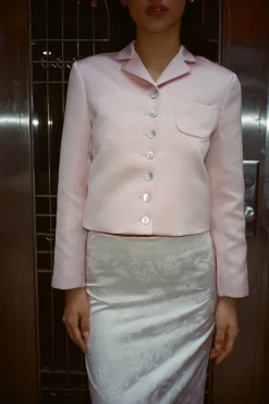 Outerwear^Sandy Liang Charm Jacket In Pink Satin