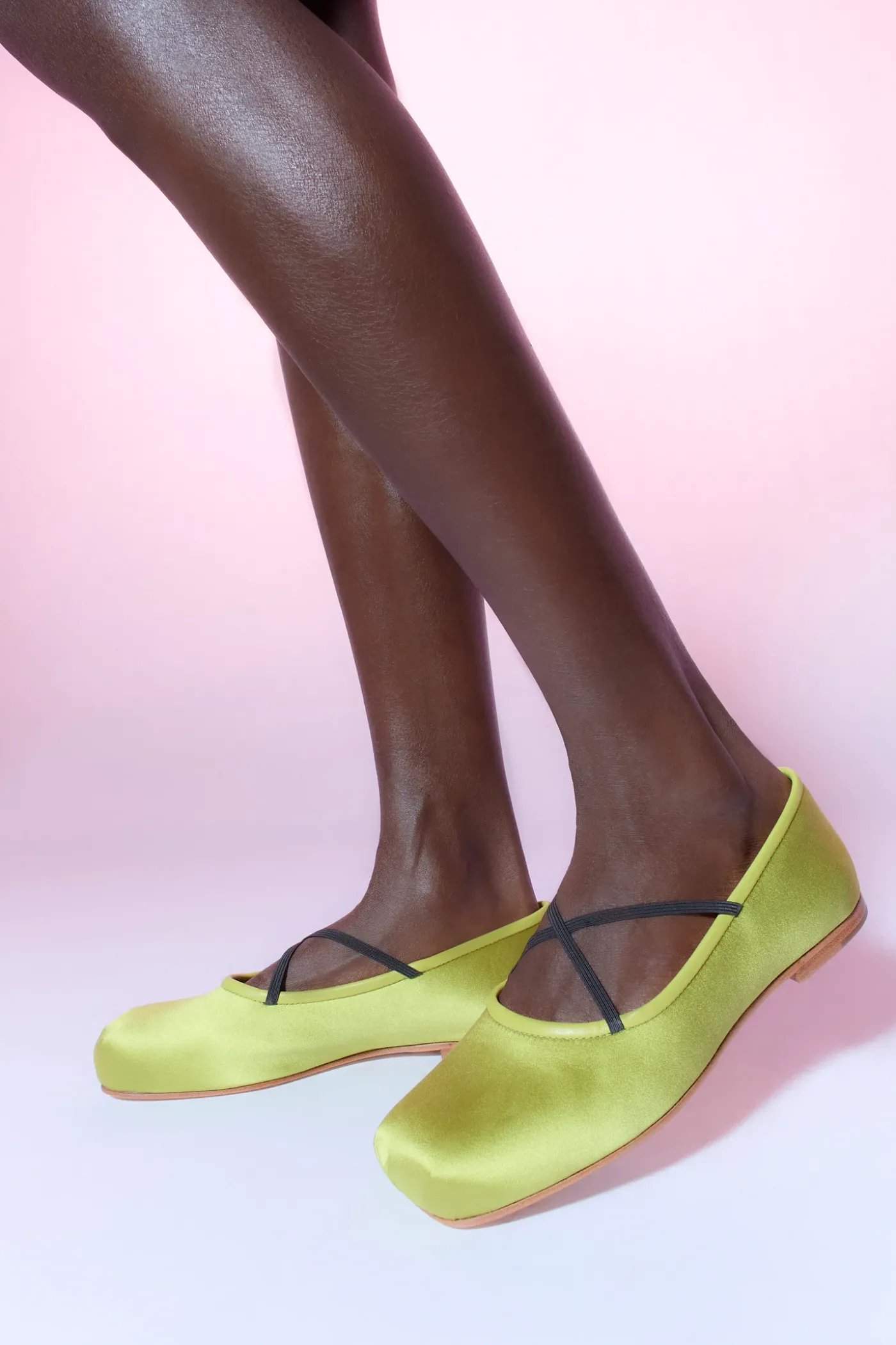Shoes^Sandy Liang Criss Cross Pointe In Chartreuse Satin