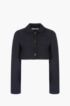 Uniform^Sandy Liang Ennis Jacket In Dark Navy