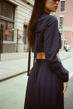 Uniform^Sandy Liang Ennis Jacket In Dark Navy