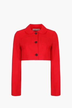 Uniform^Sandy Liang Ennis Jacket In Red