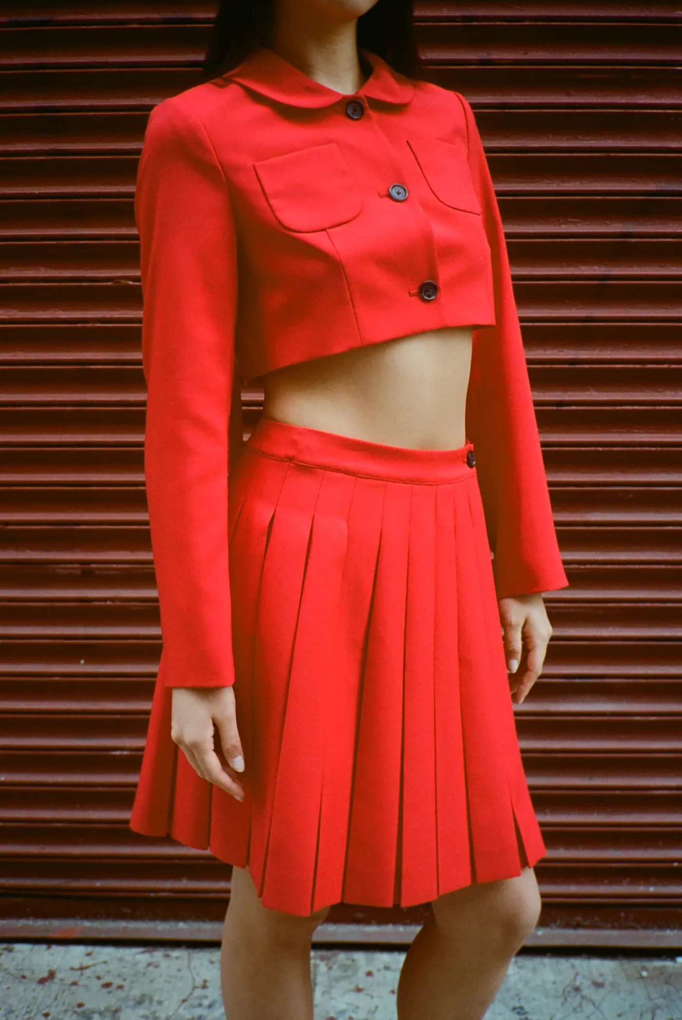 Uniform^Sandy Liang Ennis Jacket In Red