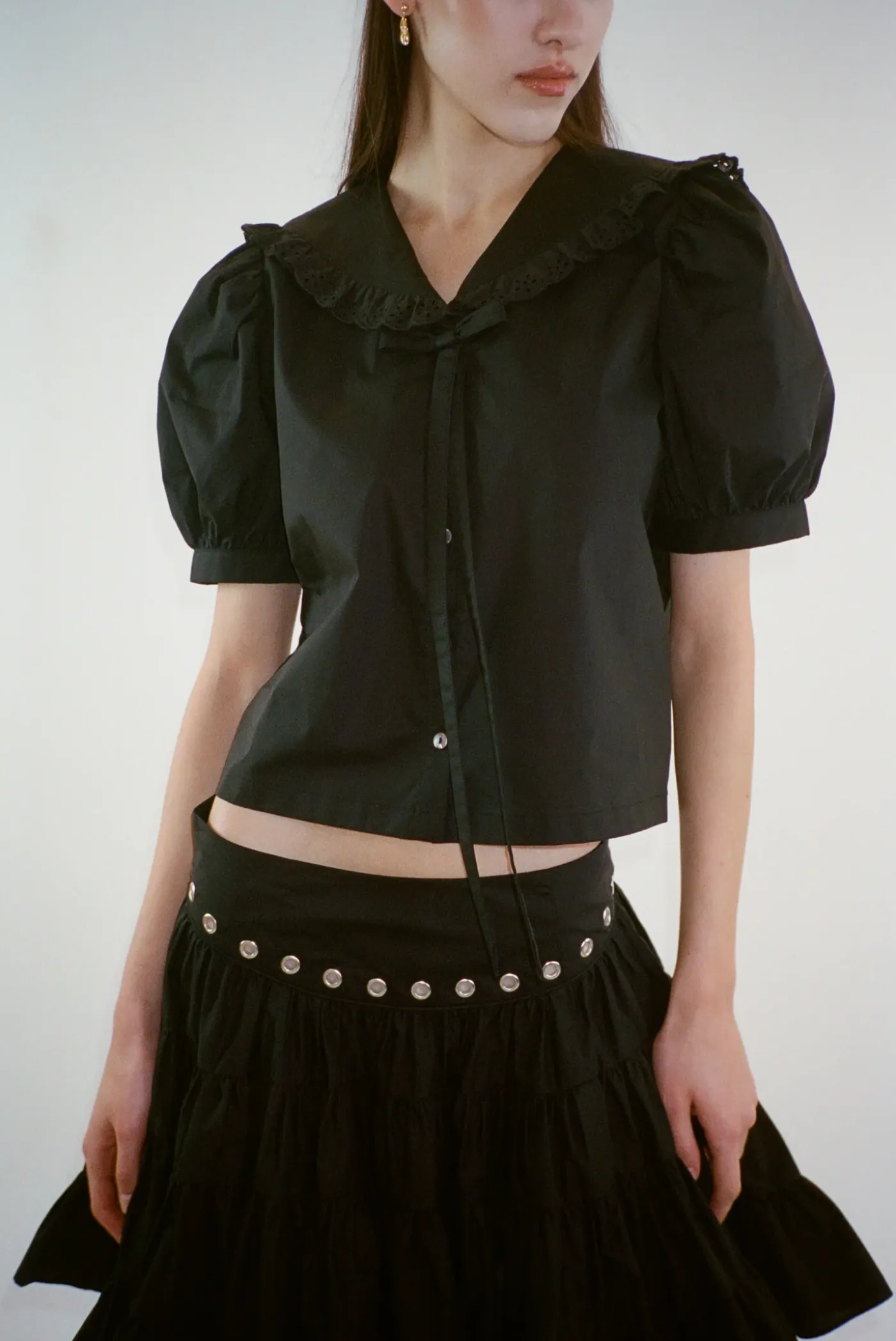 Tops^Sandy Liang Florent Top In Black
