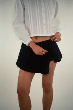 Skirts^Sandy Liang Franc Skort In Dark Navy