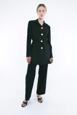 Outerwear^Sandy Liang Greene Coat In Black