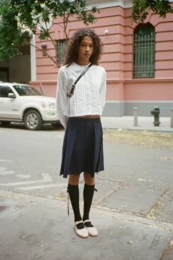 Uniform^Sandy Liang Grove Top In White