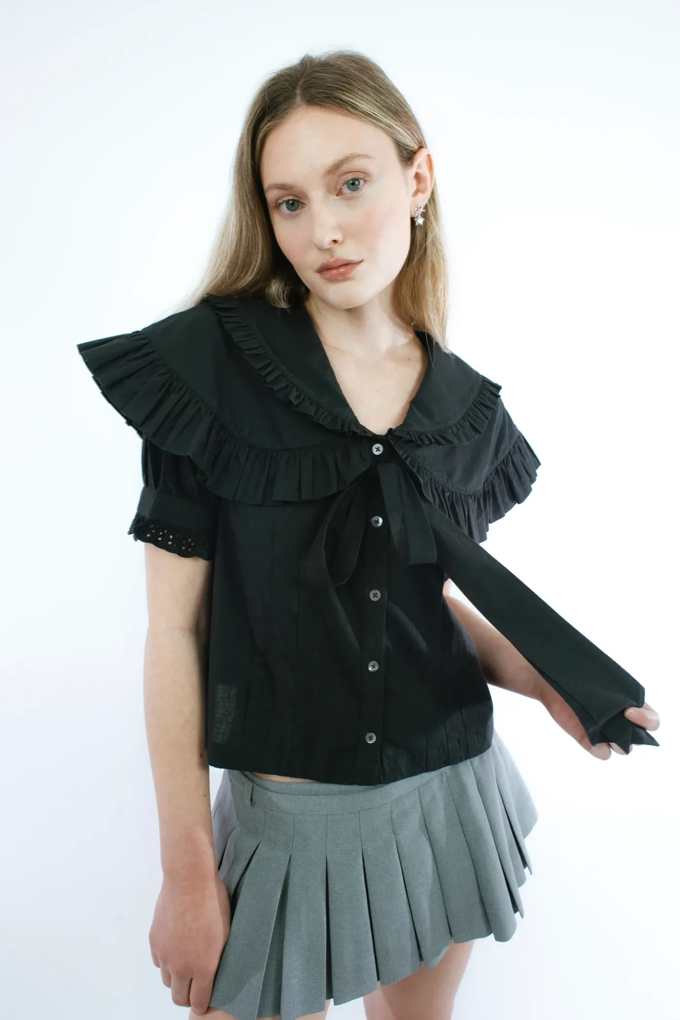 Tops^Sandy Liang Guagua Top In Black