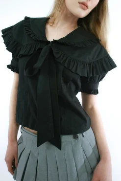 Tops^Sandy Liang Guagua Top In Black