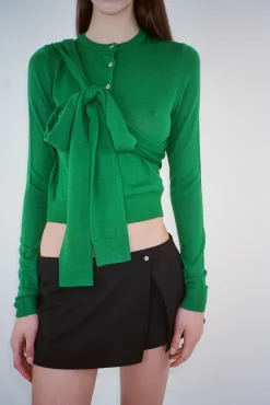 Knits^Sandy Liang Hermit Cardigan In Kelly Green