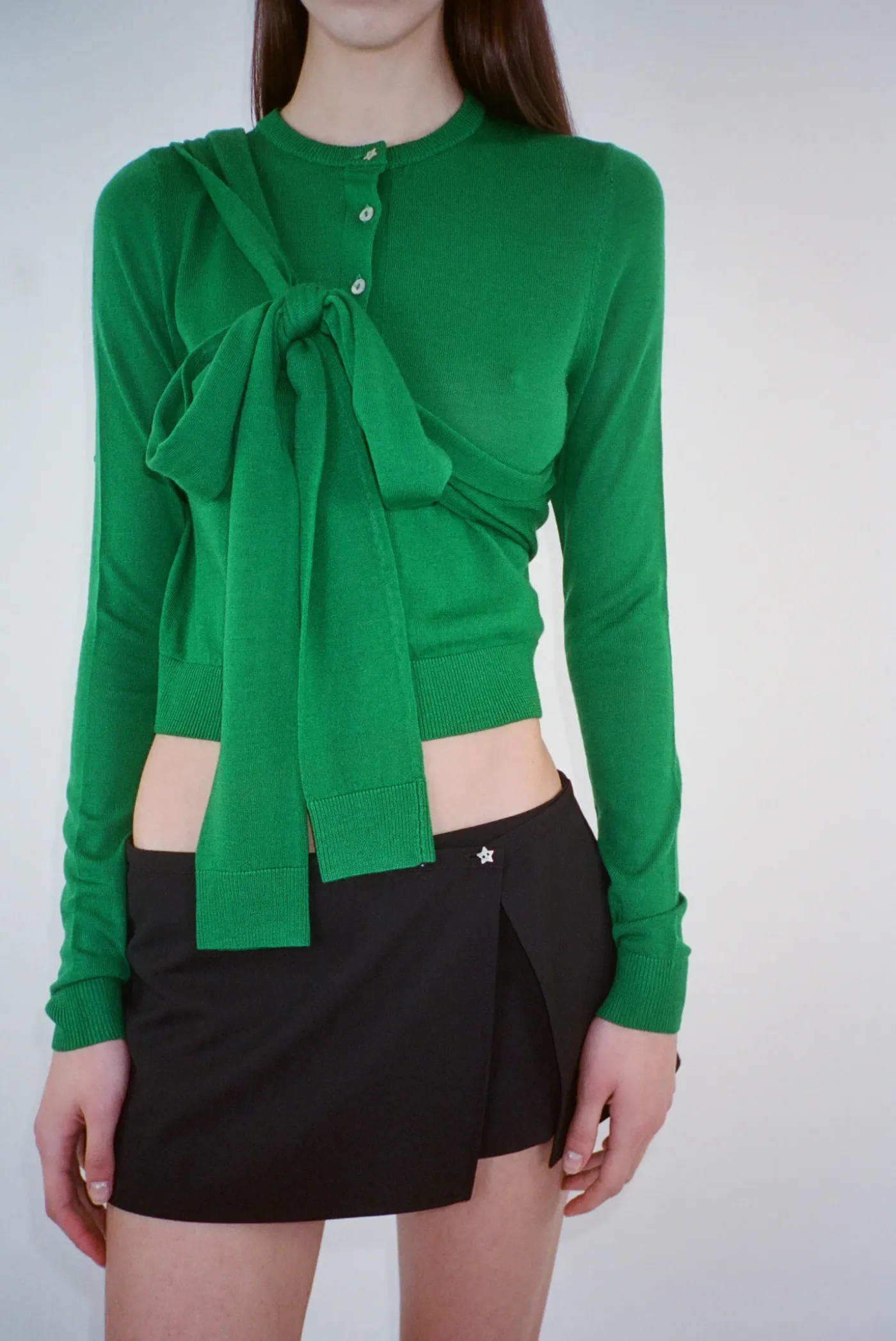 Knits^Sandy Liang Hermit Cardigan In Kelly Green