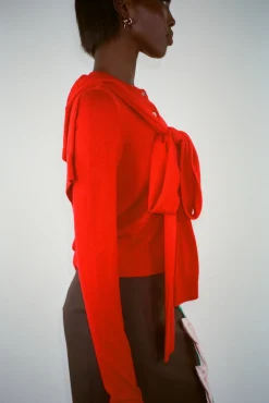 Knits^Sandy Liang Hermit Cardigan In Red