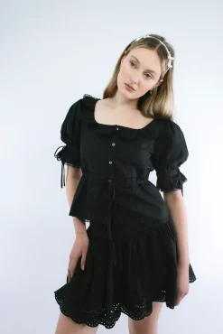 Tops^Sandy Liang Melon Top In Black