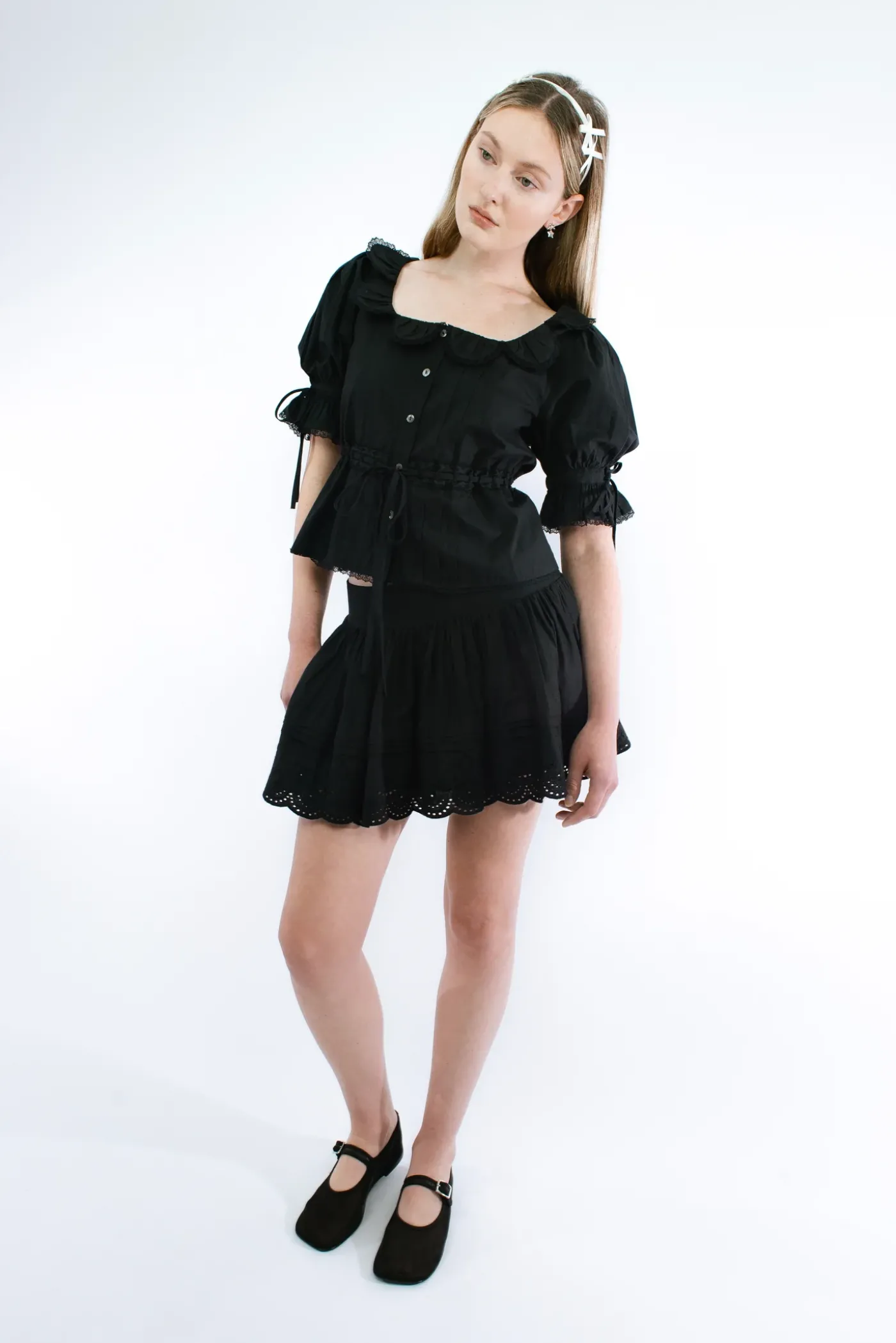 Tops^Sandy Liang Melon Top In Black
