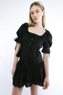 Tops^Sandy Liang Melon Top In Black