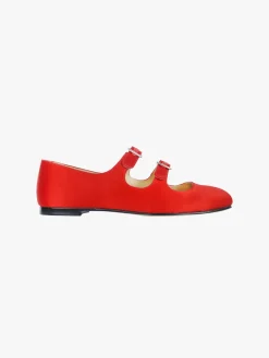 Shoes^Sandy Liang Mj Double Strap In Red Satin