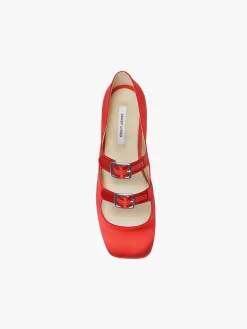 Shoes^Sandy Liang Mj Double Strap In Red Satin