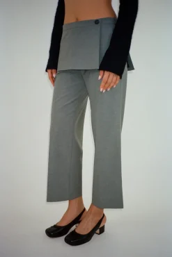 Uniform^Sandy Liang Mott Pant In Ash Grey