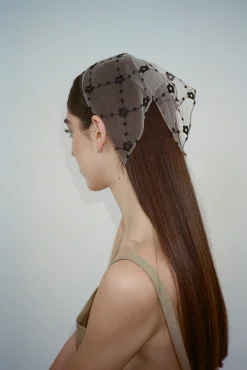 Hair^Sandy Liang Ninety Bandana In Flower Grid