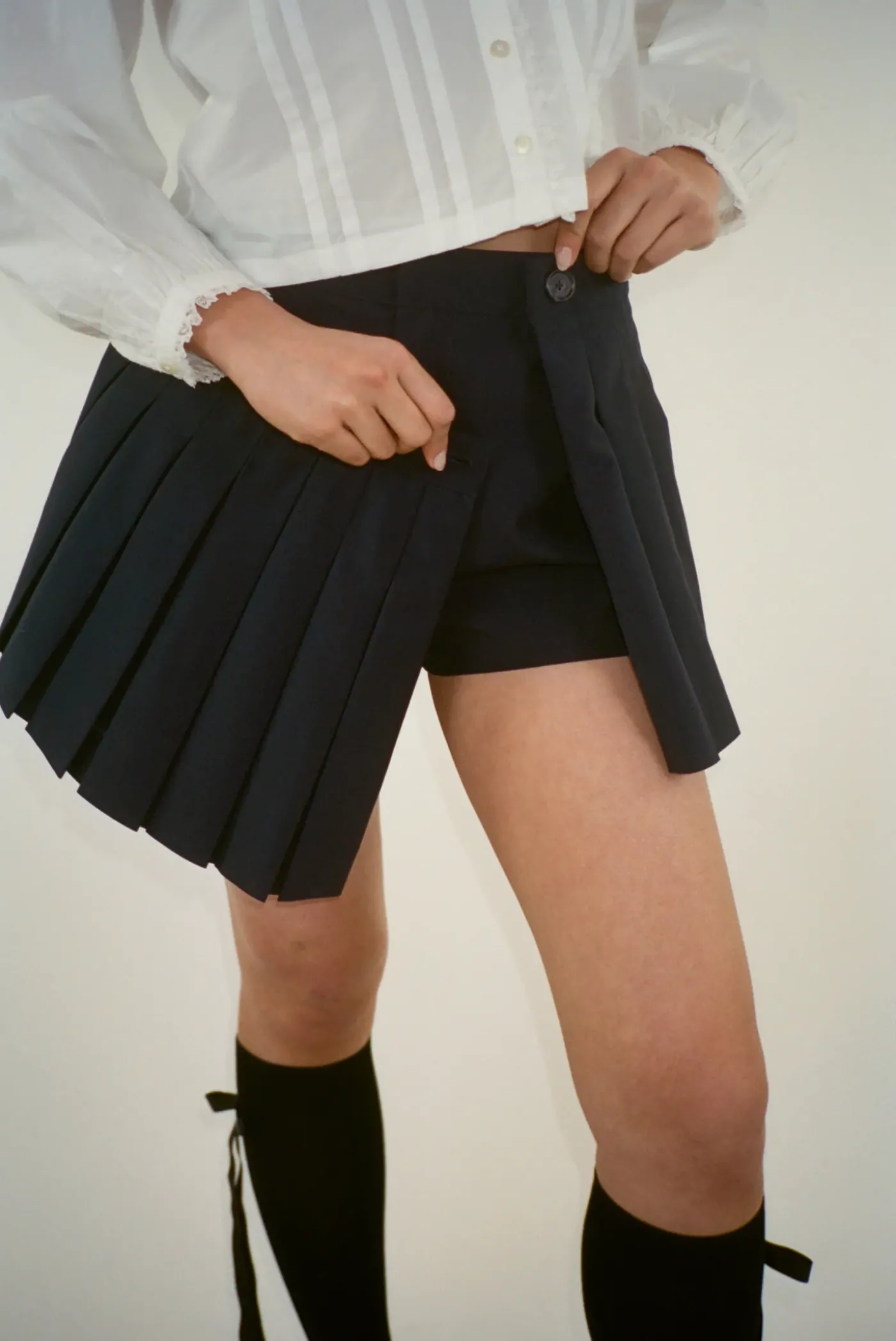 Skirts^Sandy Liang Paris Skort In Dark Navy