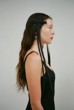 Hair^Sandy Liang Recital Bows In Black Taffeta