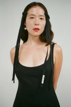 Hair^Sandy Liang Recital Bows In Black Taffeta