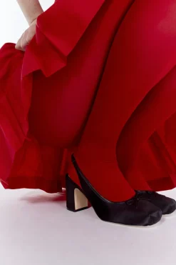 Shoes^Sandy Liang Slingback 75 In Black Satin