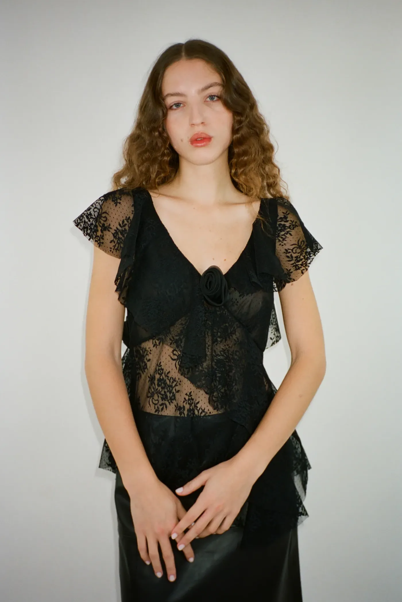 Tops^Sandy Liang Torino Top In Black
