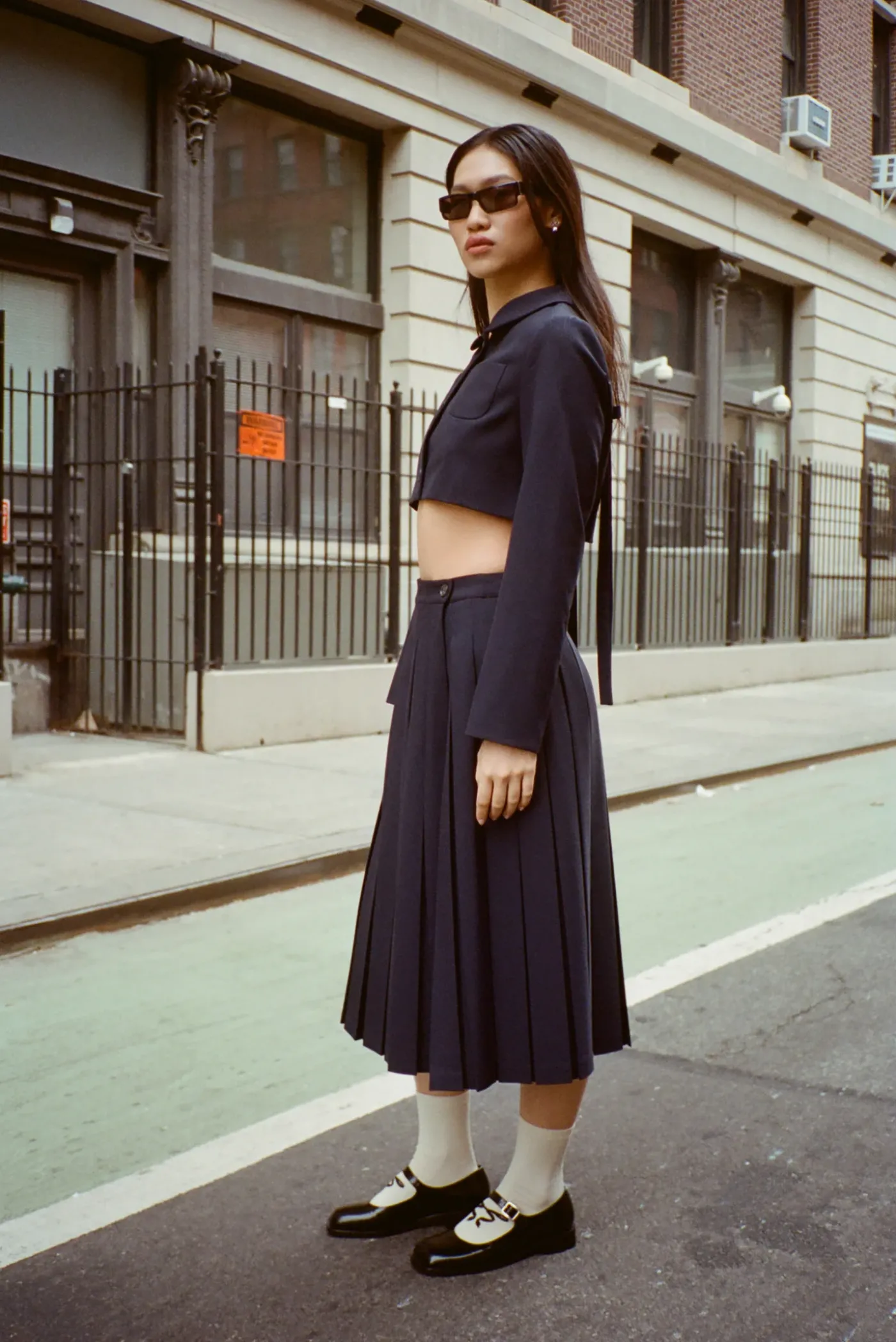 Skirts^Sandy Liang Uniform Skort In Dark Navy
