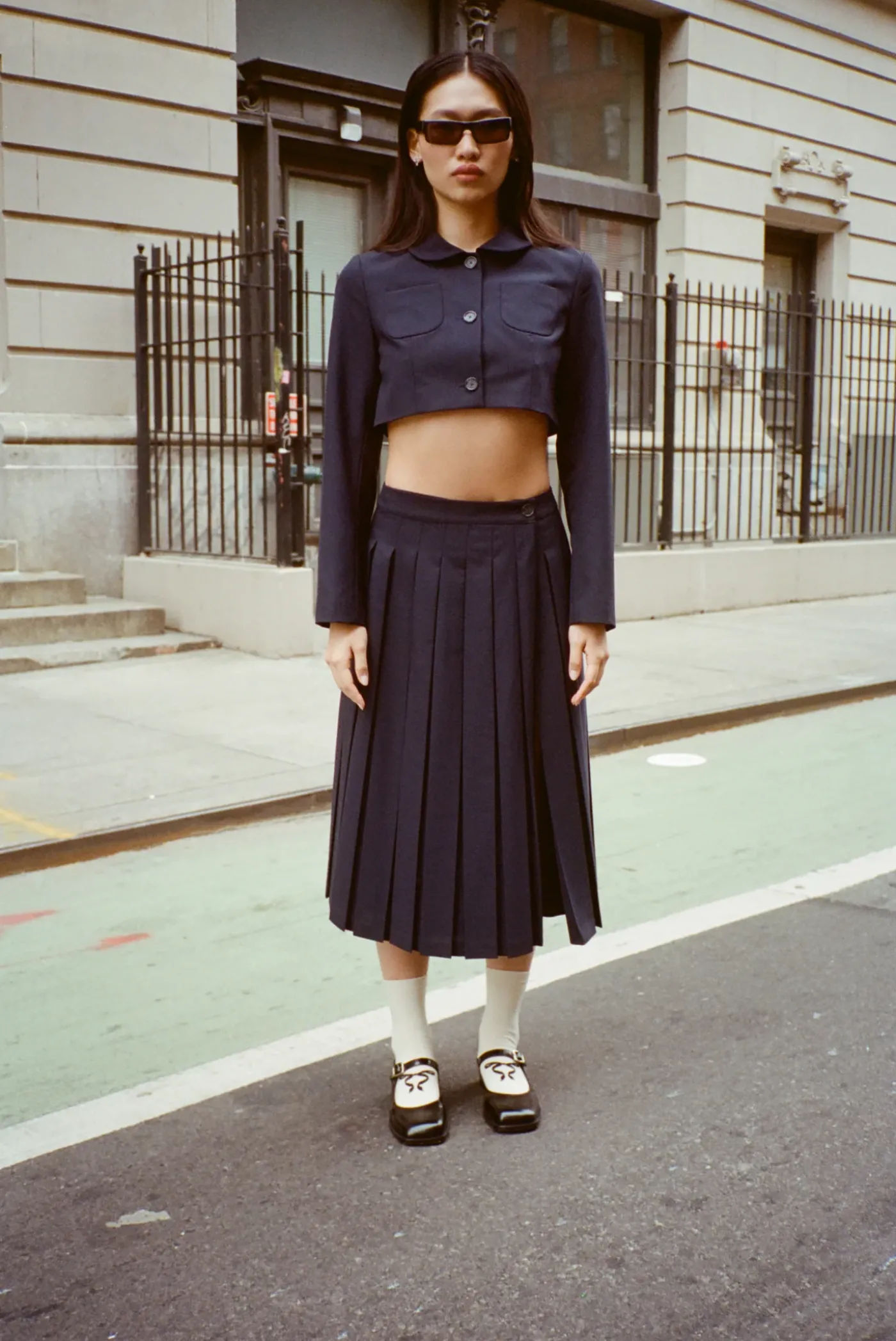 Skirts^Sandy Liang Uniform Skort In Dark Navy