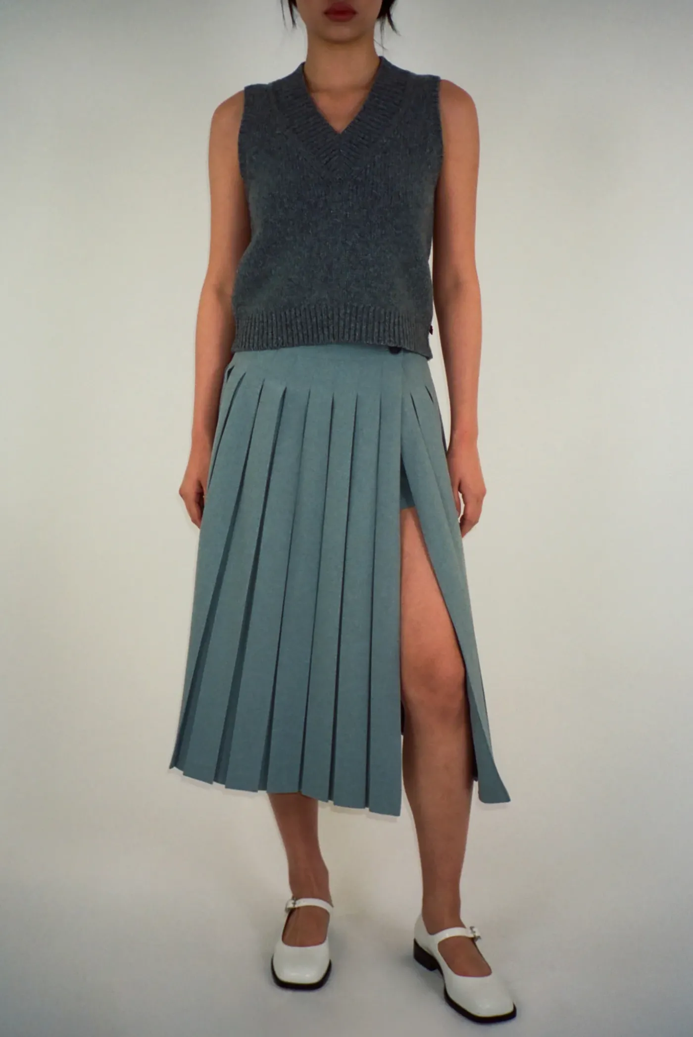 Skirts^Sandy Liang Uniform Skort In Grey